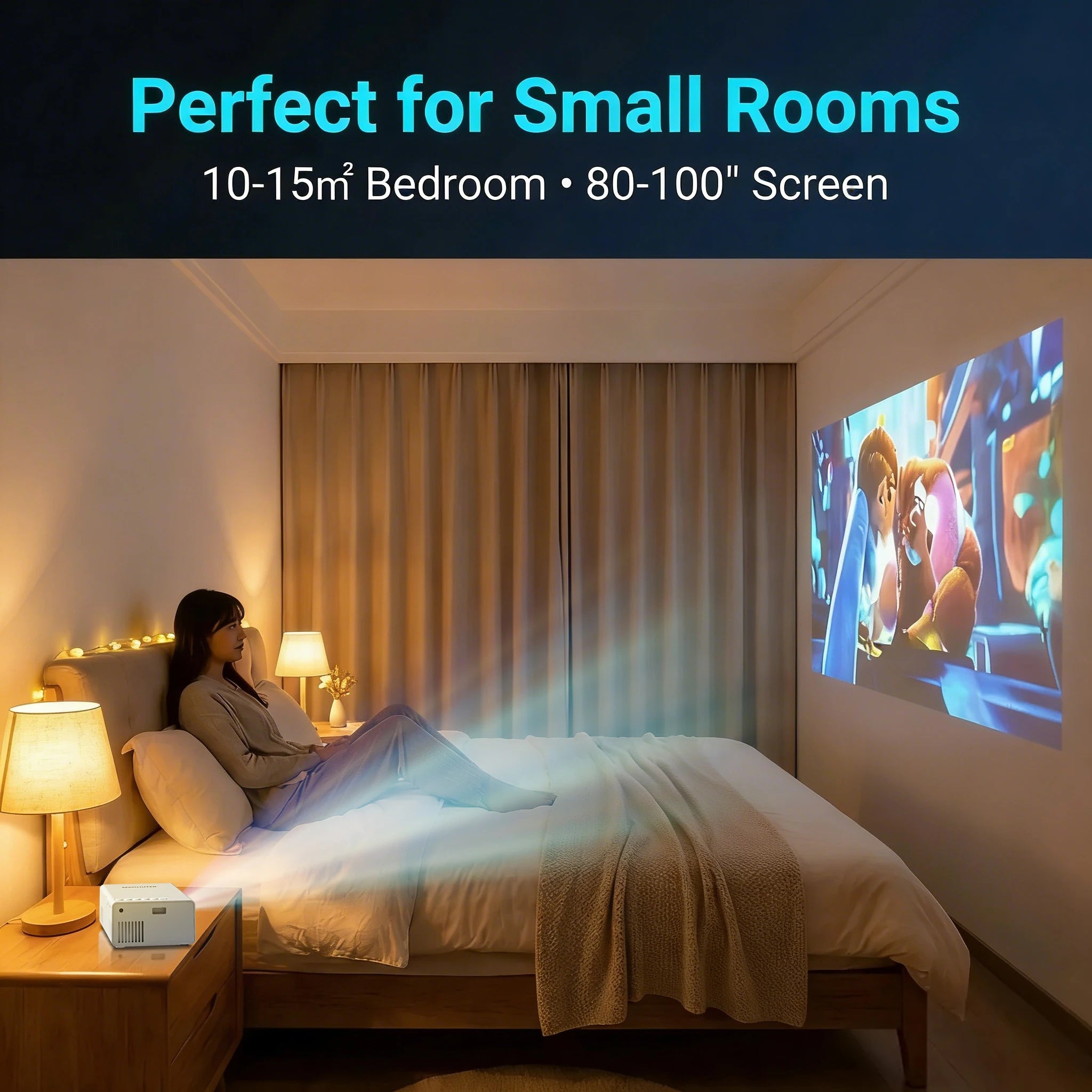 Mini Projecteur Cinéma HD — Portable, USB, Écran jusqu'à 100 pouces