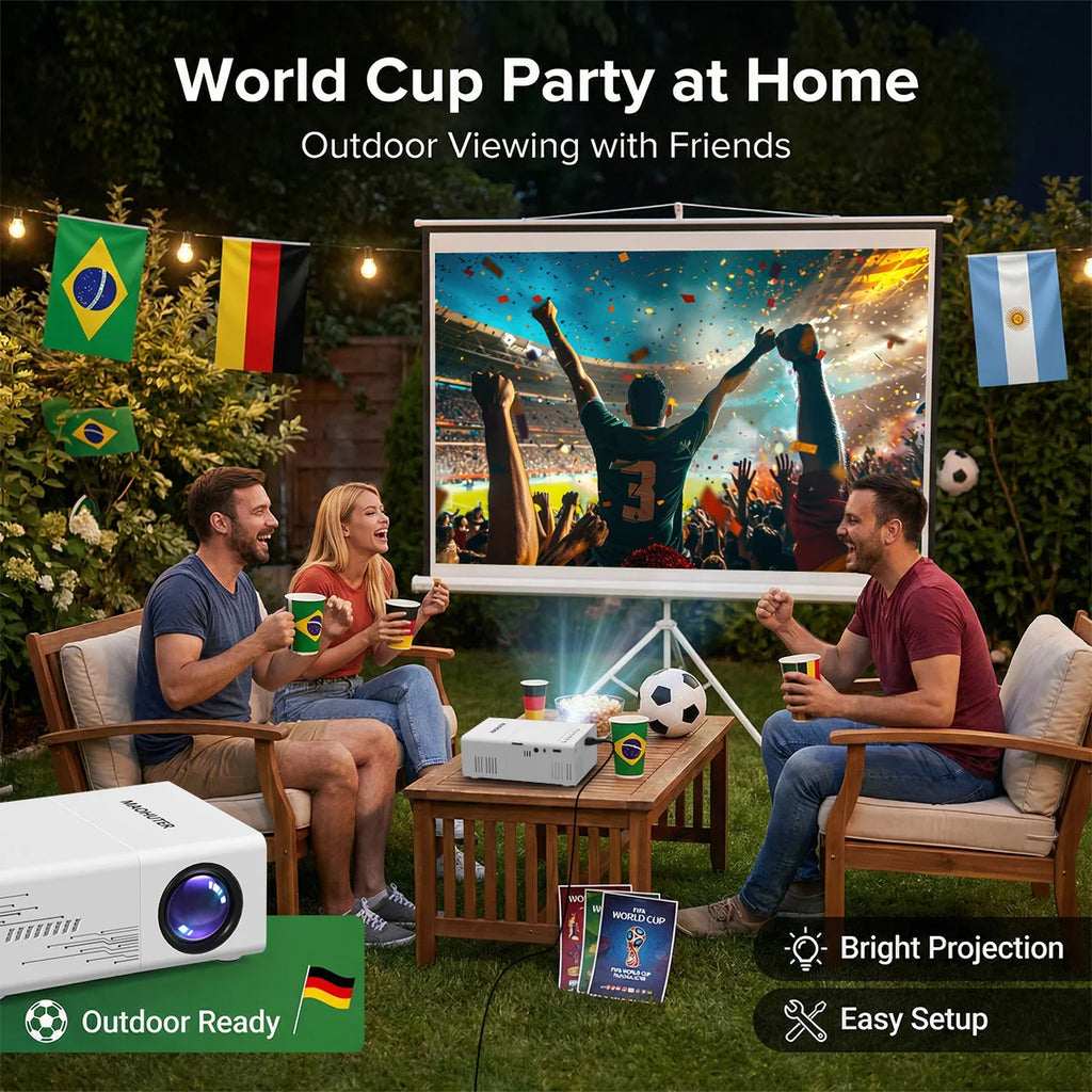 Mini Projecteur Cinéma HD — Portable, USB, Écran jusqu'à 100 pouces