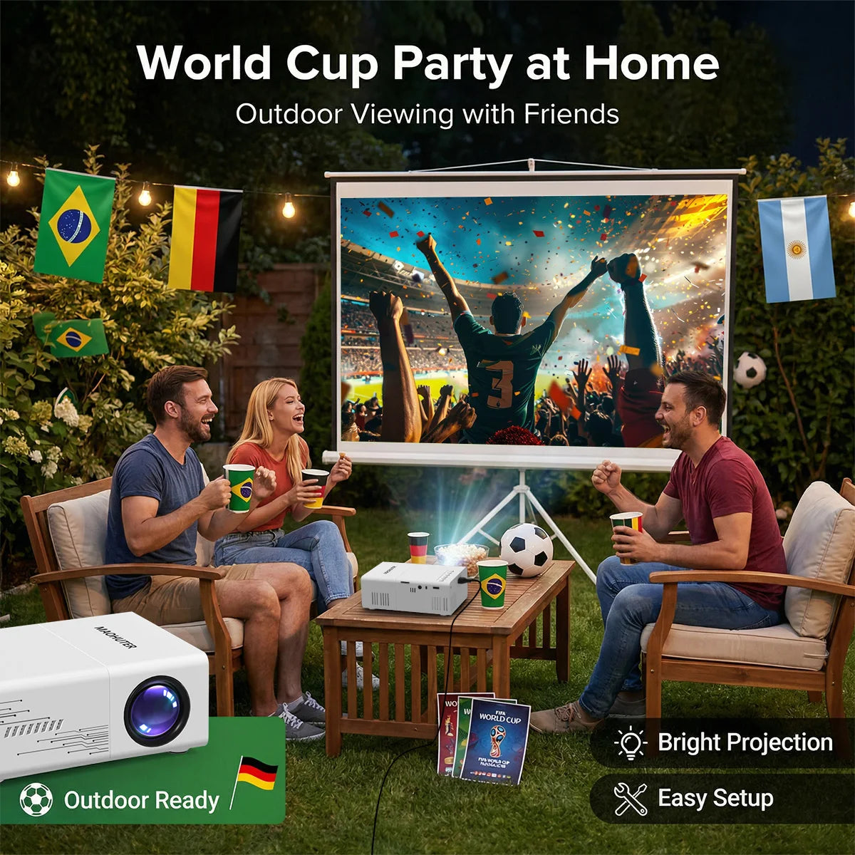 Mini Projecteur Cinéma HD — Portable, USB, Écran jusqu'à 100 pouces