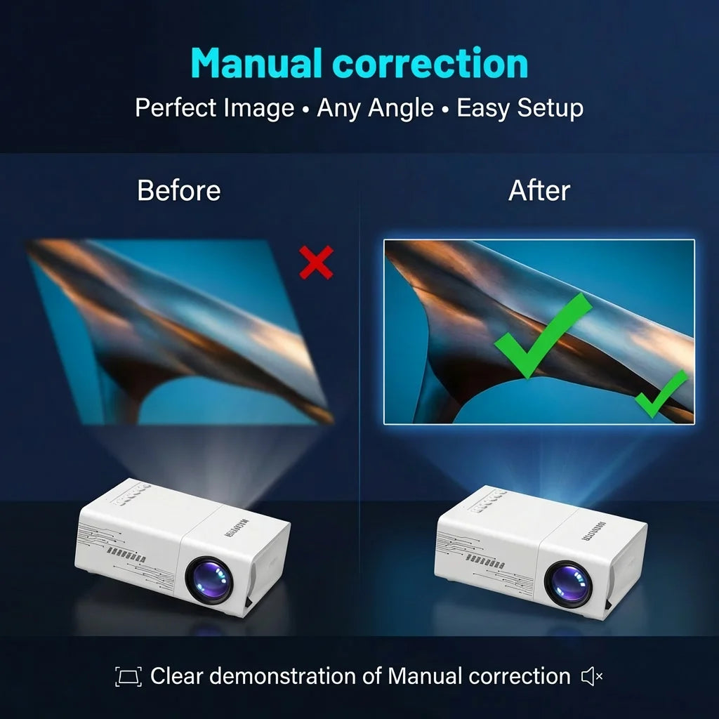 Mini Projecteur Cinéma HD — Portable, USB, Écran jusqu'à 100 pouces